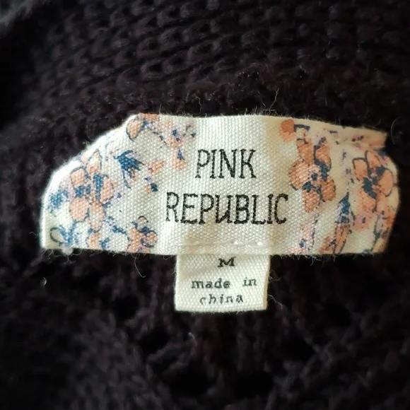 POINTELLE OPEN FRONT CARDIGAN WITH POCKETS Black - Picture 6 of 7